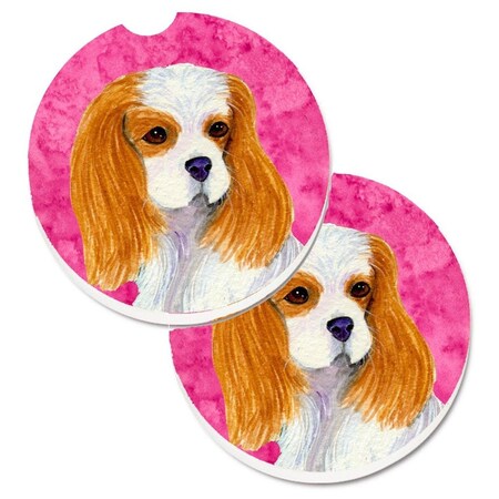 Carolines Treasures Pink Cavalier Spaniel  Cup Holder Car Coaster, PK2 SS4803-PKCARC